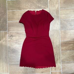 Red Scallop-Edge Short Dress -Size 7/8
